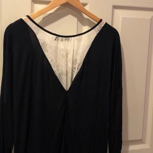 A.N.A Women’s Black Long sleeve With Lace Size XL